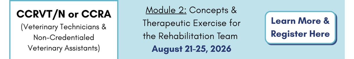 CCRVT/N or CCRA: Concepts & Therapeutic Exercise for the Rehab Team (Aug. 21-25, 2026). Click to learn more and register.