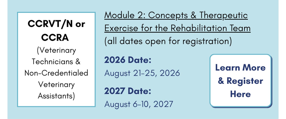 CCRVT/N or CCRA: Concepts & Therapeutic Exercise for the Rehab Team (Aug. 21-25, 2026). Click to learn more and register.