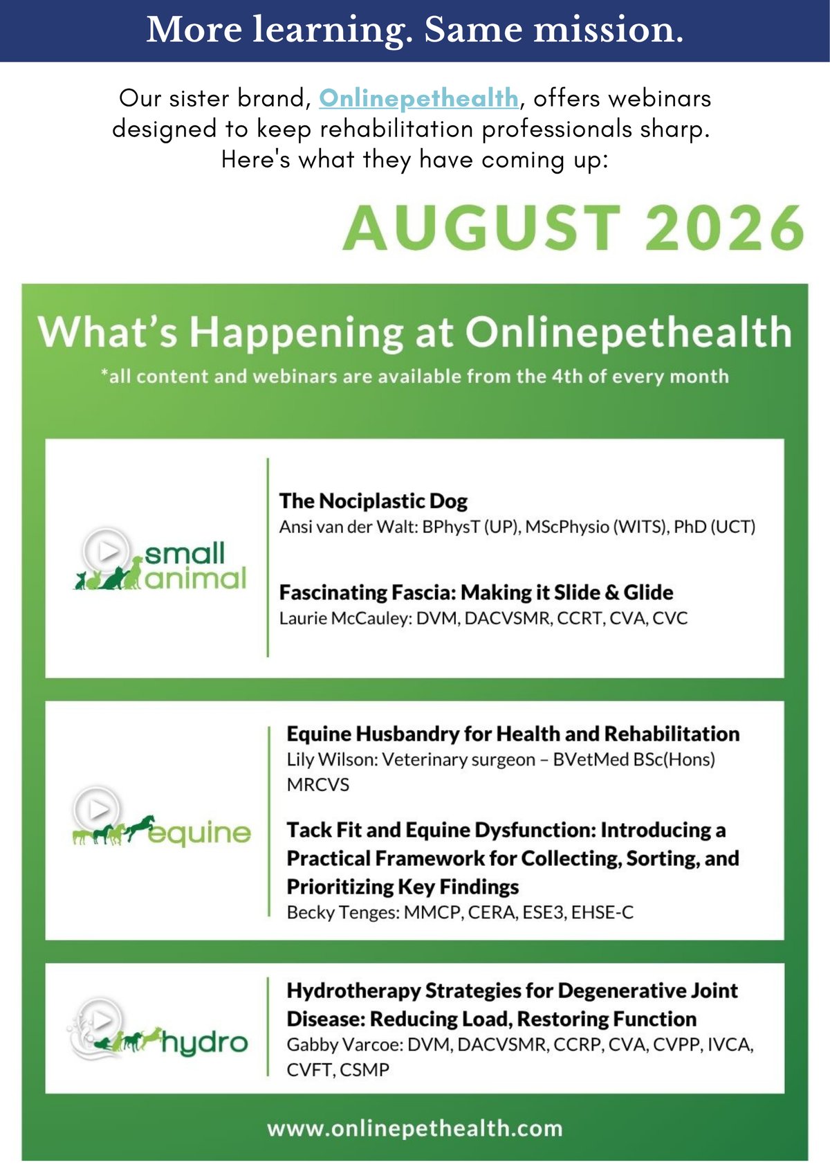 More learning, same mission. See what's in store from our sister brand, Onlinepethealth