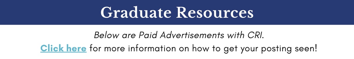 Below are paid advertisements with CRI. Click here for more information on how to get your job posting seen!