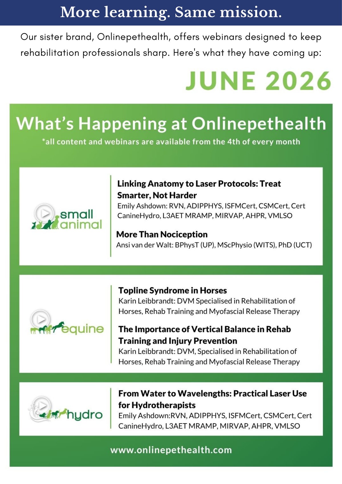 More learning, same mission. See what's in store from our sister brand, Onlinepethealth